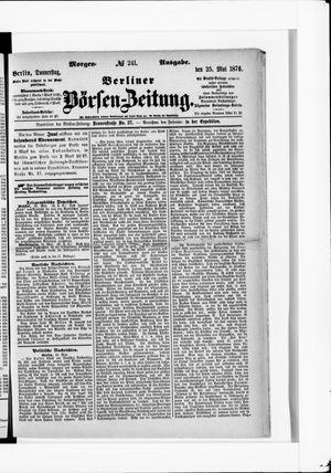 Berliner Börsen-Zeitung vom 25.05.1876