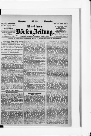 Berliner Börsen-Zeitung vom 27.05.1876