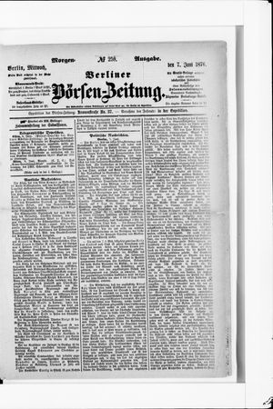 Berliner Börsen-Zeitung vom 07.06.1876