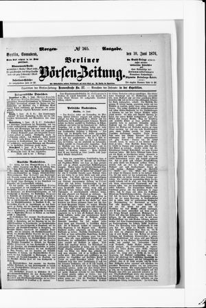 Berliner Börsen-Zeitung vom 10.06.1876