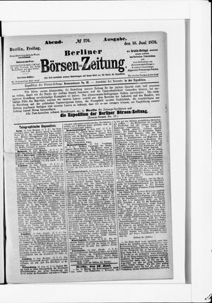 Berliner Börsen-Zeitung vom 16.06.1876