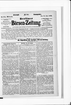 Berliner Börsen-Zeitung vom 21.06.1876