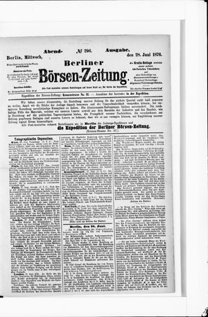 Berliner Börsen-Zeitung vom 28.06.1876
