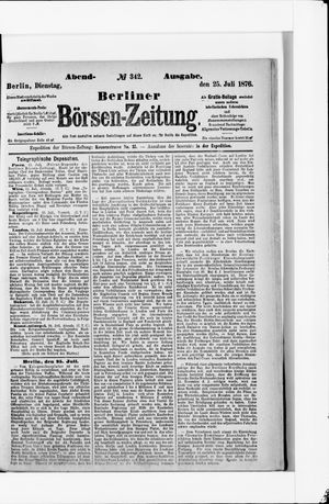 Berliner Börsen-Zeitung vom 25.07.1876