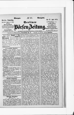 Berliner Börsen-Zeitung vom 27.07.1876