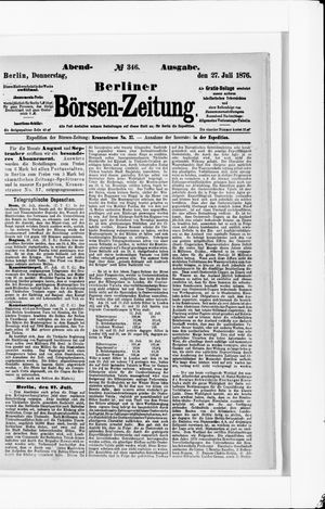 Berliner Börsen-Zeitung vom 27.07.1876
