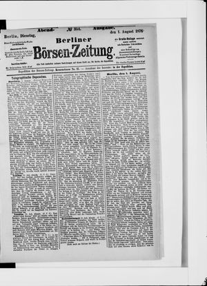 Berliner Börsen-Zeitung vom 01.08.1876