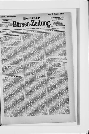 Berliner Börsen-Zeitung vom 03.08.1876