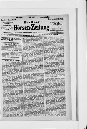 Berliner Börsen-Zeitung vom 05.08.1876