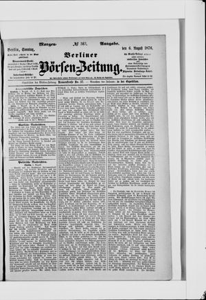 Berliner Börsen-Zeitung vom 06.08.1876