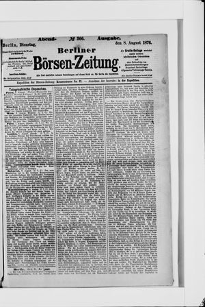 Berliner Börsen-Zeitung vom 08.08.1876