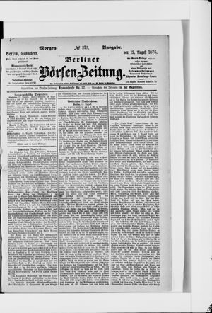 Berliner Börsen-Zeitung vom 12.08.1876