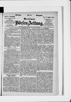 Berliner Börsen-Zeitung vom 17.08.1876