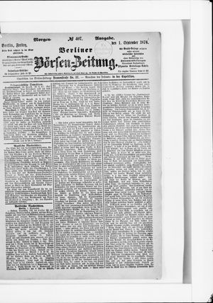 Berliner Börsen-Zeitung vom 01.09.1876