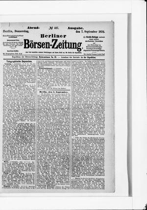 Berliner Börsen-Zeitung vom 07.09.1876