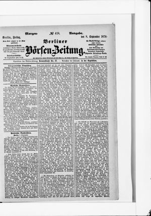 Berliner Börsen-Zeitung vom 08.09.1876