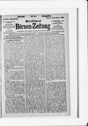 Berliner Börsen-Zeitung vom 09.09.1876