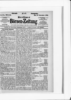 Berliner Börsen-Zeitung vom 13.09.1876