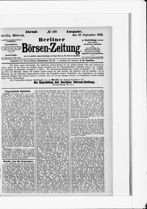 Berliner Börsen-Zeitung vom 20.09.1876