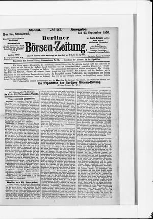 Berliner Börsen-Zeitung on Sep 23, 1876