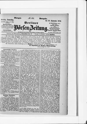 Berliner Börsen-Zeitung vom 28.09.1876