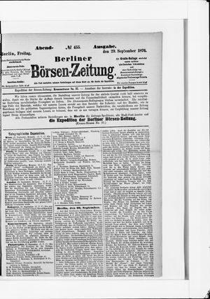 Berliner Börsen-Zeitung vom 29.09.1876
