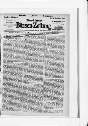 Berliner Börsen-Zeitung vom 04.10.1876