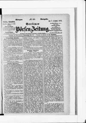 Berliner Börsen-Zeitung vom 07.10.1876