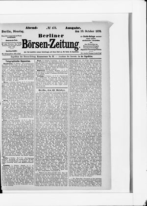 Berliner Börsen-Zeitung vom 10.10.1876