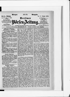 Berliner Börsen-Zeitung vom 11.10.1876