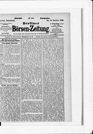 Berliner Börsen-Zeitung vom 14.10.1876