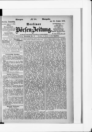 Berliner Börsen-Zeitung vom 26.10.1876