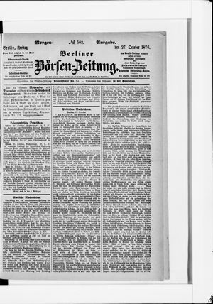 Berliner Börsen-Zeitung vom 27.10.1876