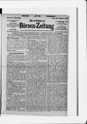 Berliner Börsen-Zeitung vom 31.10.1876