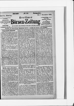Berliner Börsen-Zeitung vom 07.11.1876
