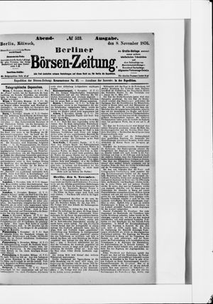 Berliner Börsen-Zeitung vom 08.11.1876
