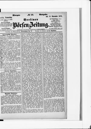 Berliner Börsen-Zeitung vom 16.11.1876