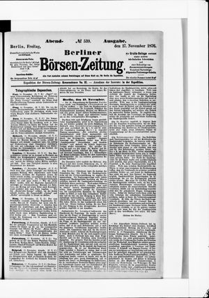 Berliner Börsen-Zeitung vom 17.11.1876