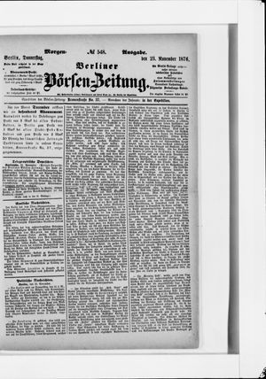 Berliner Börsen-Zeitung vom 23.11.1876