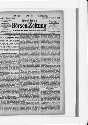 Berliner Börsen-Zeitung vom 23.11.1876