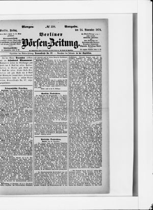 Berliner Börsen-Zeitung vom 24.11.1876