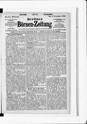 Berliner Börsen-Zeitung vom 06.12.1876