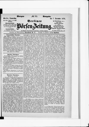 Berliner Börsen-Zeitung vom 07.12.1876