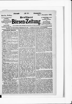 Berliner Börsen-Zeitung vom 08.12.1876