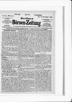 Berliner Börsen-Zeitung vom 13.12.1876