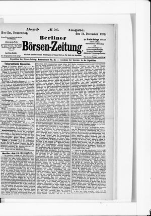 Berliner Börsen-Zeitung vom 14.12.1876