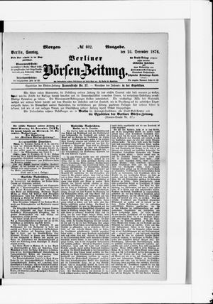 Berliner Börsen-Zeitung vom 24.12.1876