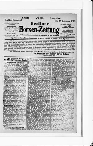 Berliner Börsen-Zeitung vom 30.12.1876