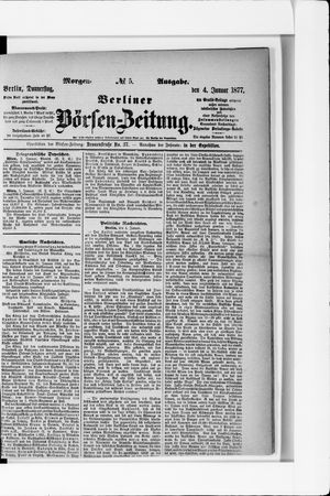 Berliner Börsen-Zeitung vom 04.01.1877
