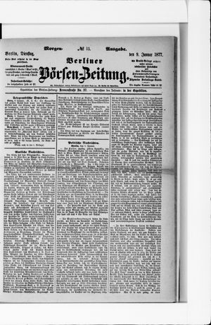 Berliner Börsen-Zeitung vom 09.01.1877